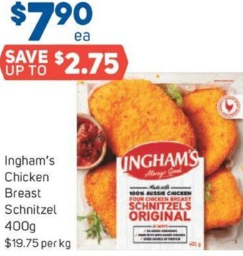 Foodland Ingham's Chicken Breast Schnitzel 400g offer