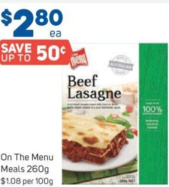 Foodland On The Menu Meals 260g offer