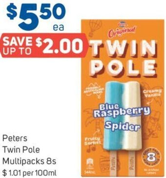Foodland Peters Twin Pole Multipacks 8s offer