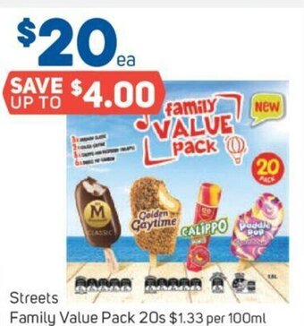 Foodland Streets Family Value Pack 20s offer