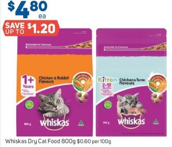 Foodland Whiskas Dry Cat Food 800g offer