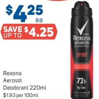 Foodland Rexona Aerosol Deodorant 220ml offer