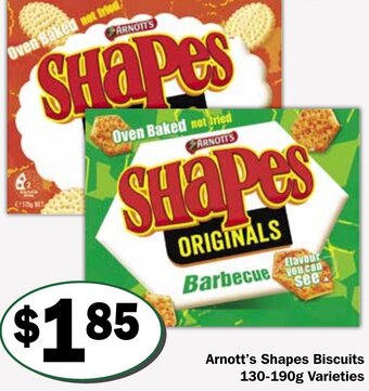 Arnott's Shapes Biscuits 130-190g Varieties