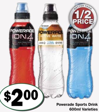 Friendly Grocer Powerade Sports Drink 600ml Varieties offer