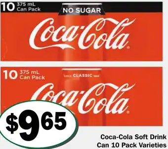 Friendly Grocer Coca-Cola Soft Drink Can 10 Pack Varieties offer