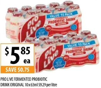 Supabarn Pro Live Fermented Probiotic Drink Original 10x63ml offer
