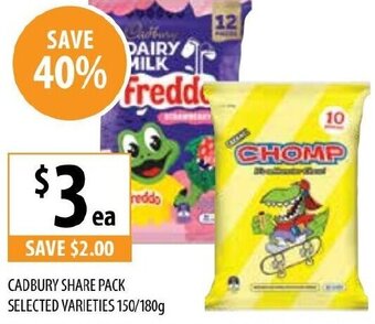Supabarn Cadbury Share Pack Selected Varieties offer