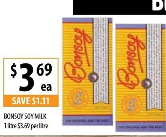Supabarn Bonsoy Soy Milk 1 litre offer