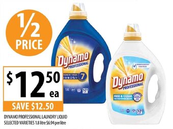 Supabarn Dynamo Professional Laundry Liquid Selected Varieties 1.8 litre offer