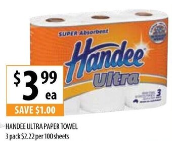 Supabarn Handee Ultra Paper Towel 3 pack offer