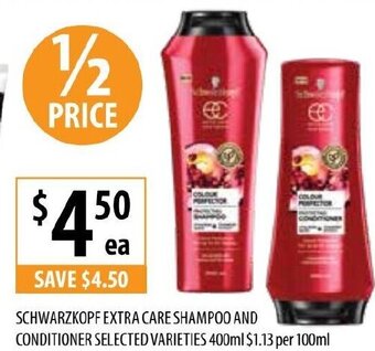 Supabarn Schwarzkopf Extra Care Shampoo and Conditioner Selected Varieties 400ml offer