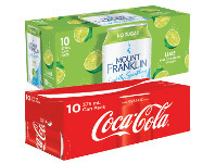 Foodworks Coca-Cola or Mount Franklin Sparkling Water Cans 10 Pack x 375ml offer