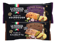 Foodworks La Famiglia Stone Baked Garlic Ciabatta or Sourdough 330/480g offer
