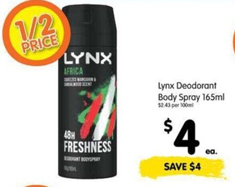 Spar Lynx Deodorant Body Spray 165ml offer