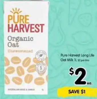 Pure Harvest Long Life Oat Milk 1L