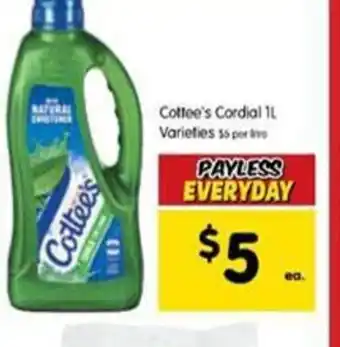 Spar Cottee's Cordial 1L offer