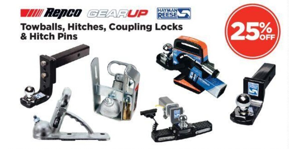 Repco GEARUP REESE Towballs, Hitches, Coupling Locks & Hitch Pins offer