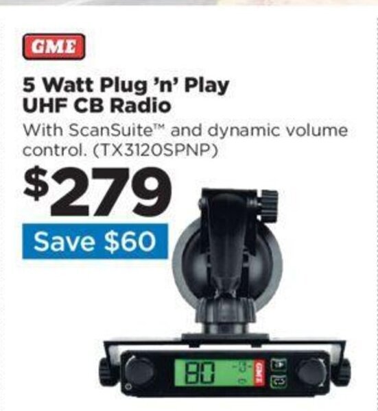 5 Watt Plug 'n' Play UHF CB Radio offer at Repco