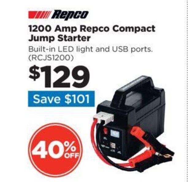 Repco 1200 Amp Repco Compact Jump Starter offer at Repco