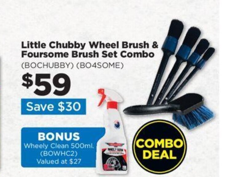 Little Chubby Wheel Brush & Foursome Brush Set Combo (BOCHUBBY