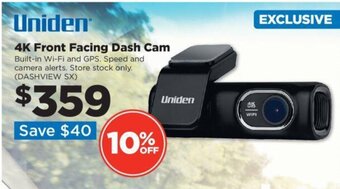 Uniden 4K Front Facing Dash Cam