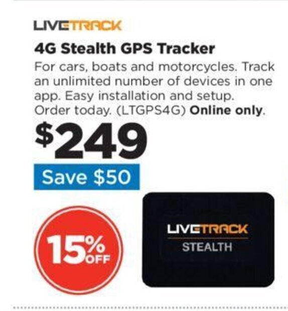 LIVETRACK 4G Stealth GPS Tracker offer at Repco