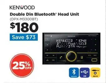 Repco KENWOOD Double Din Bluetooth® Head Unit (DPX-M3300BT) offer