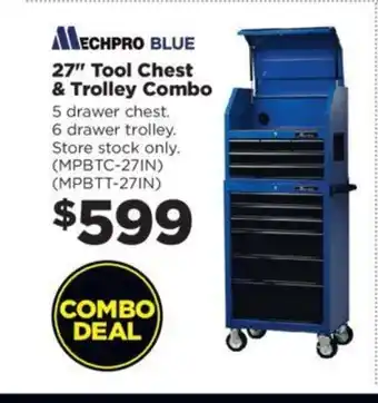 Repco MECHPRO BLUE 27" Tool Chest & Trolley Combo offer