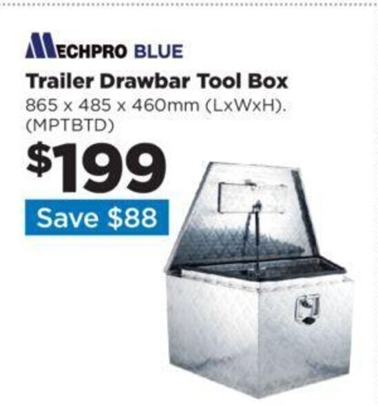 MECHPRO BLUE Trailer Drawbar Tool Box offer at Repco
