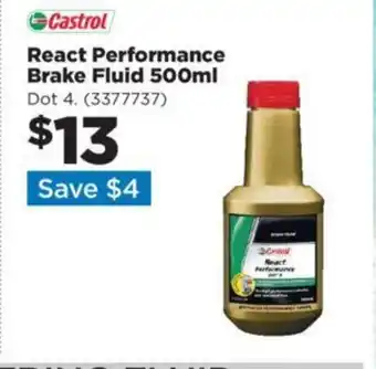 Repco Castrol React Performance Brake Fluid 500ml Dot 4. (3377737) offer