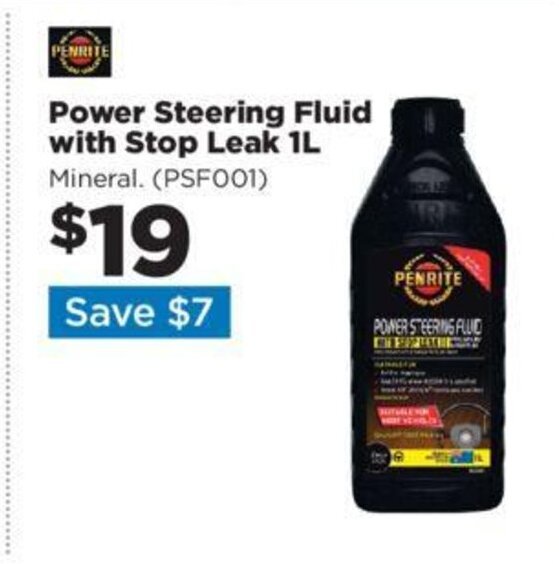 PENRITE Power Steering Fluid with Stop Leak 1L Mineral. (PSF001) offer at Repco