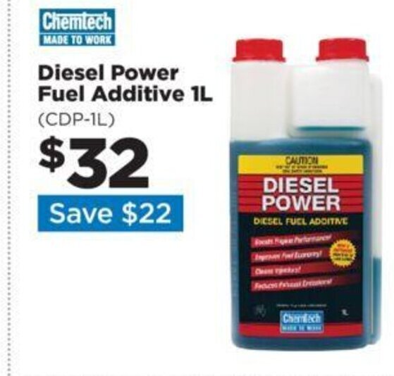 Chemtech MADE TO WORK Diesel Power Fuel Additive 1L (CDP1L) offer at Repco