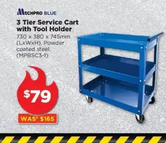 Repco MECHPRO BLUE 3 Tier Service Cart with Tool Holder offer