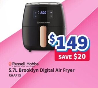 Bi-Rite Russell Hobbs 5.7L Brooklyn Digital Air Fryer RHAF15 offer