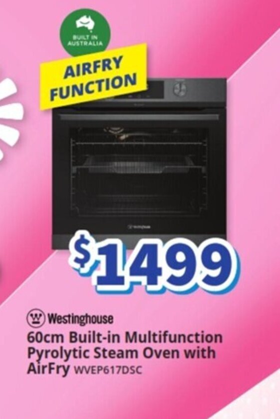 Westinghouse 60cm Builtin Multifunction Pyrolytic Steam Oven with