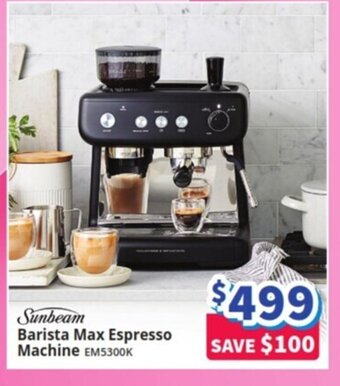 Bi-Rite Sunbeam Barista Max Espresso Machine EM5300K offer