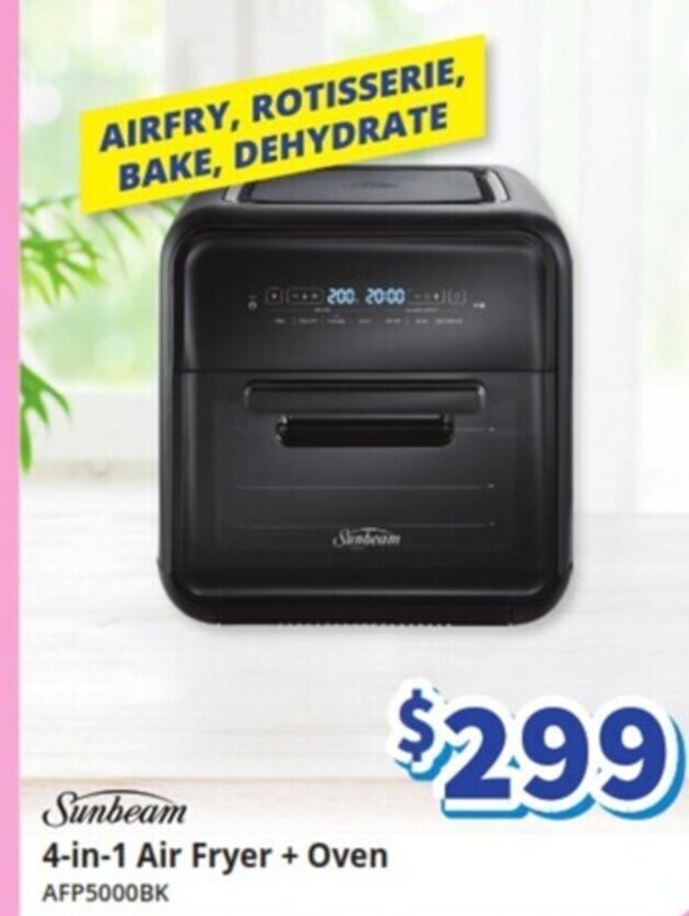 Sunbeam 4in1 Air Fryer + Oven AFP5000BK offer at BiRite