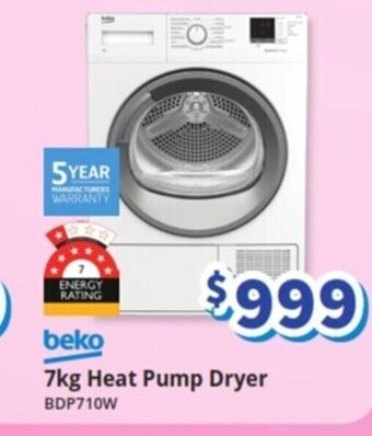 Bi-Rite beko 7kg Heat Pump Dryer BDP710W offer