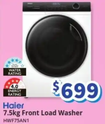 Bi-Rite Haier 7.5kg Front Load Washer HWF75AN1 offer