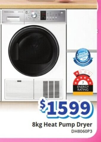 Bi-Rite 8kg Heat Pump Dryer DH8060P3 offer