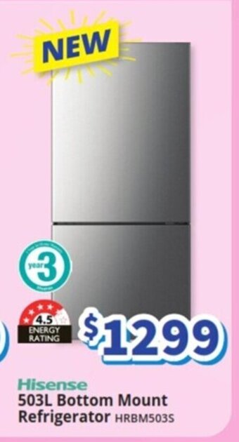 Bi-Rite Hisense 503L Bottom Mount Refrigerator HRBM503S offer