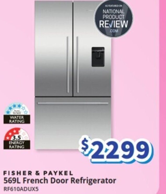FISHER & PAYKEL 569L French Door Refrigerator RF610ADUX5 offer at BiRite