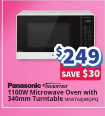 Bi-Rite Panasonic INVERTER 1100W Microwave Oven with 340mm Turntable NNST64JWQPQ offer