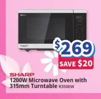 Bi-Rite SHARP 1200W Microwave Oven with 315mm Turntable R350EW offer