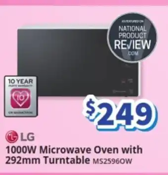 Bi-Rite LG 1000W Microwave Oven with 292mm Turntable MS25960W offer