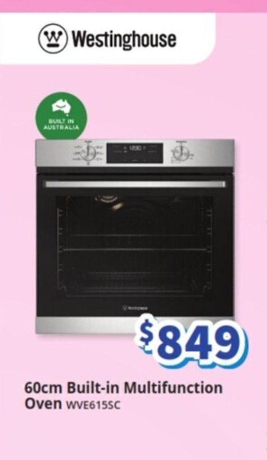 60cm Builtin Multifunction Oven WVE615SC offer at BiRite