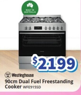 Bi-Rite Westinghouse 90cm Dual Fuel Freestanding Cooker WFE915SD offer