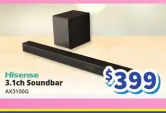 Bi-Rite Hisense 3.1ch Soundbar AX3100G offer