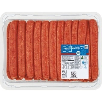 Woolworths Market value thin sausages 1.8 kg offer