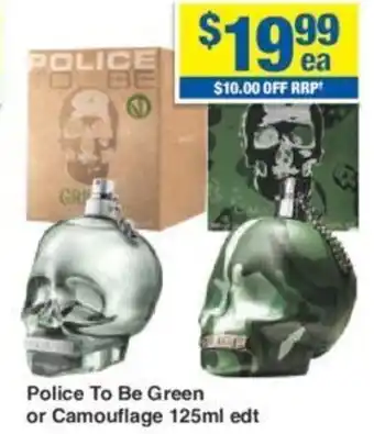 My Chemist Police To Be Green or Camouflage 125ml edt offer